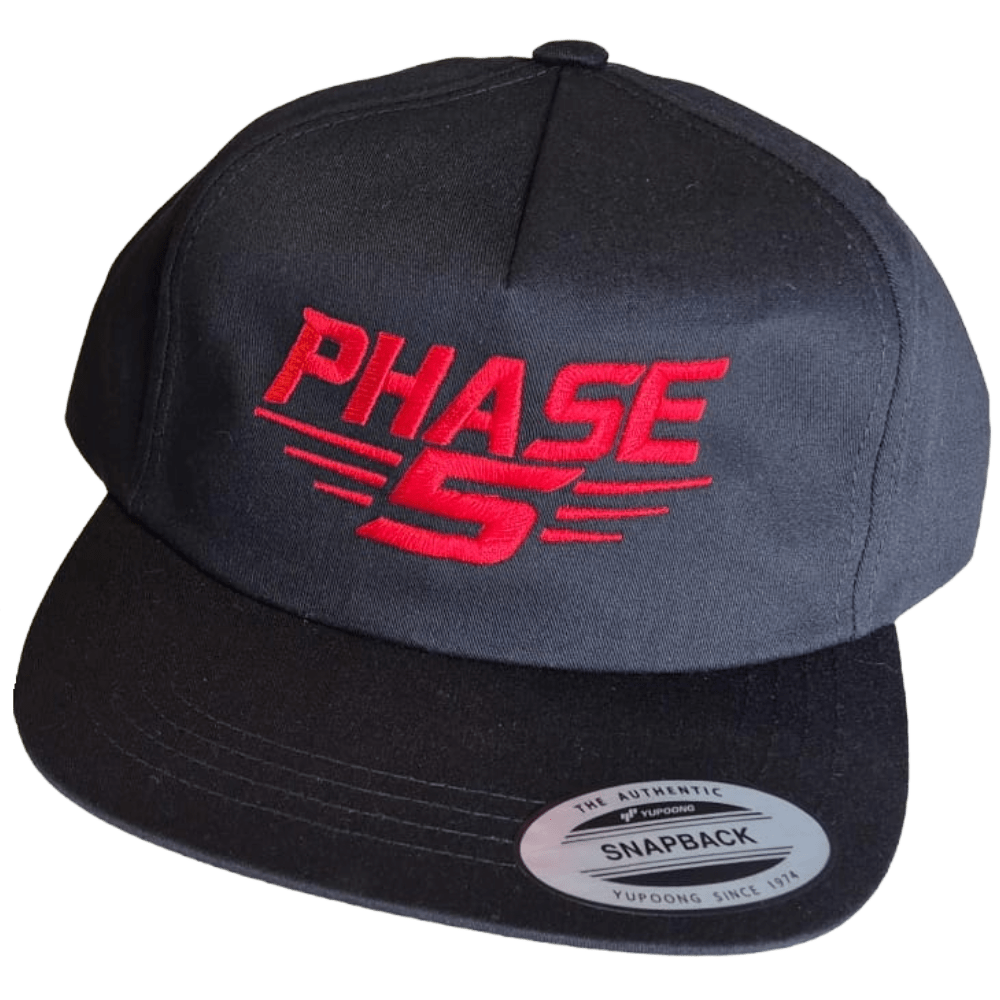 Phase 5 red logo snap back black